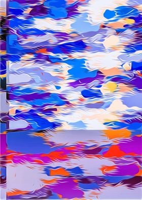 blue purple pink orange and red painting abstract backg ... 