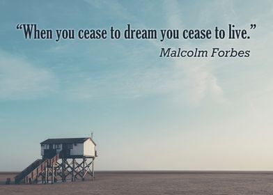 "When you cease to dream you cease to live." - Malcolm  ... 