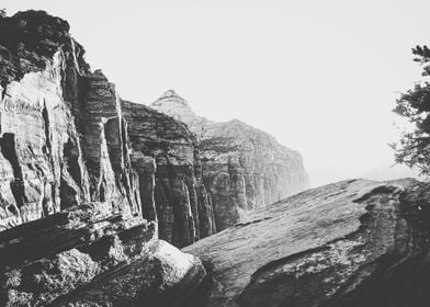 mountain view at Zion national park, USA with summer su ... 