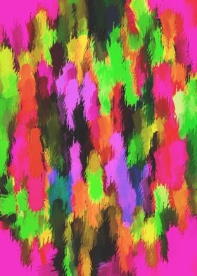 pink red yellow purple black orange and green painting  ... 