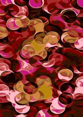 pink yellow and red circle pattern abstract background