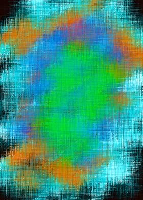 green blue and orange painting abstract with black back ... 