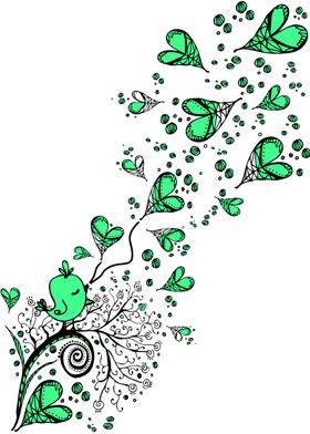 Little bird's love song pen art illustration