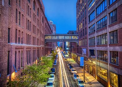 Skywalk between buildings as seen from The Highline par ... 