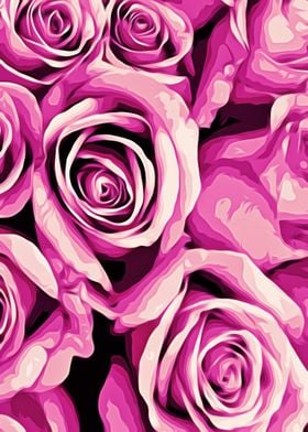 closeup pink roses background