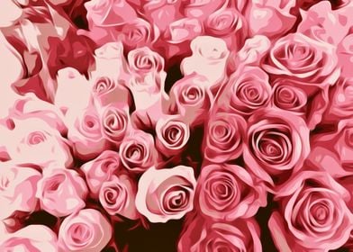 fresh pink roses background