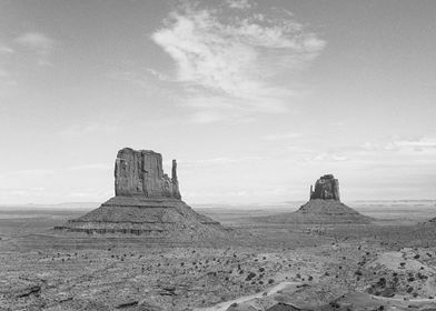 The two Mittens in Monument Valley in Arizona.