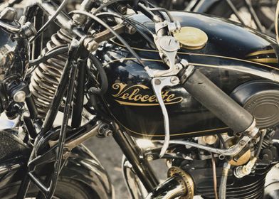 close up of a classic british motorcycle