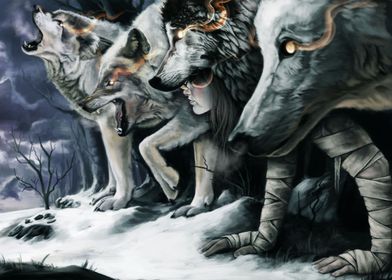 Wolf's Clan - Strength of The Pack Digital Painting