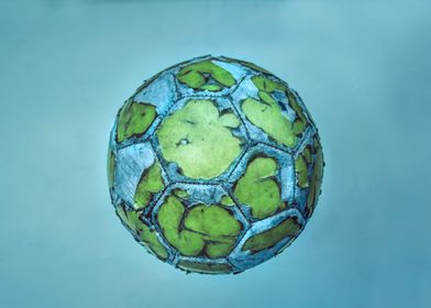 Photograph of an old soccer ball