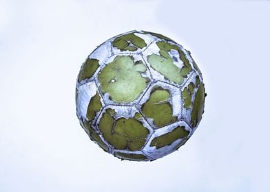 Photograph of an old soccer ball