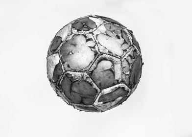 Photograph of an old soccer ball