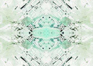 An abstract composition with a light green tiles creati ... 