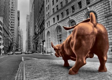 Bull ready to charge  Broadway