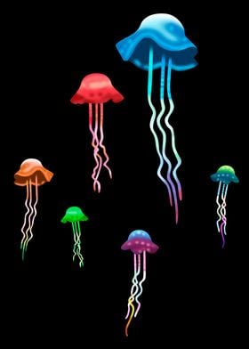 Neon jellyfish