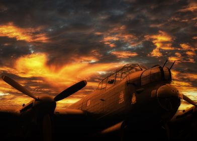 Avro Lancaster Bomber NX611 'Just Jane' sits under the  ... 