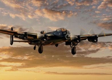 RAF BBMF Lancaster Bomber on final approach