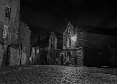 The road up to Durham Cathedral, at night