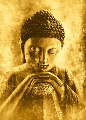 Golden contemplating buddha 