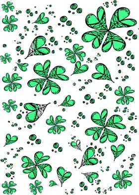 Luck on my side! Green luck shamrocks pattern art