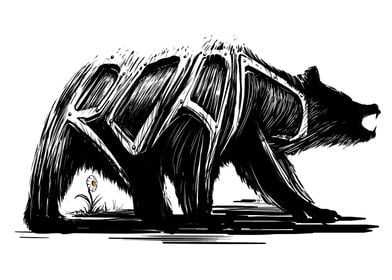 'bear says' (black and white version)