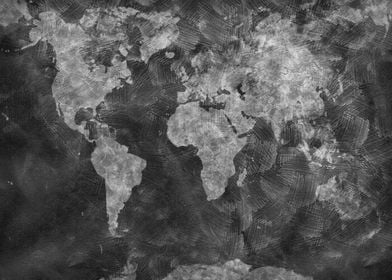 world map black