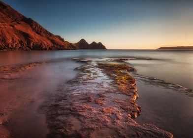 Incoming tide at the well known coastal beauty spot of  ... 