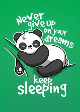 Never give up on your dreams, keep sleeping