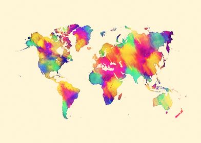 world map color