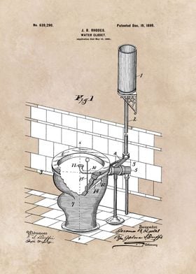 patent art Rhodes Water Closet 1899