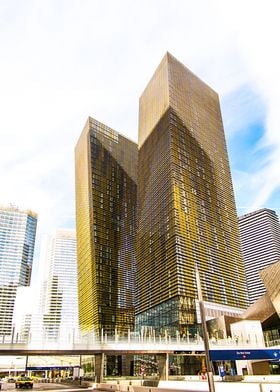 twin yellow buildings at Las Vegas, USA