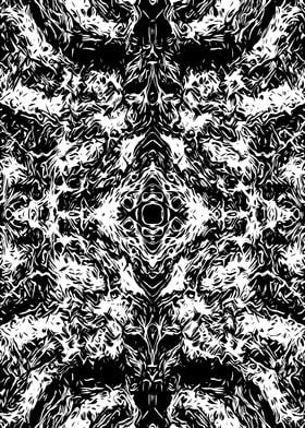 psychedelic graffiti symmetry art abstract in black and ... 