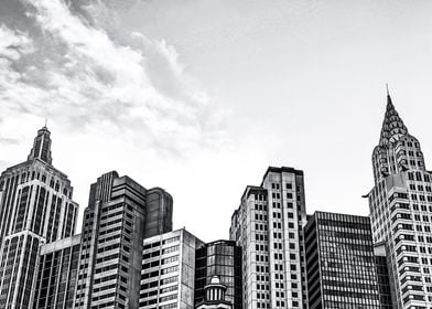 modern buildings at Las Vegas, USA in black and white