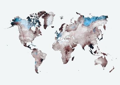 world map white blue