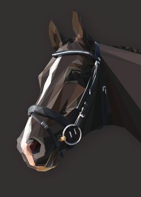 Low Poly Vector Illustrations of Horse head