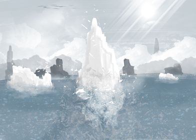 Iceberg landscape.