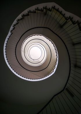 Spiral staircase in brown tones