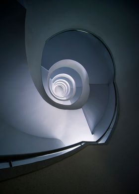 Concrete abstract spiral staircase