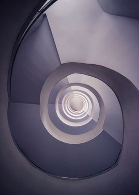 Spiral staircae in plum tones