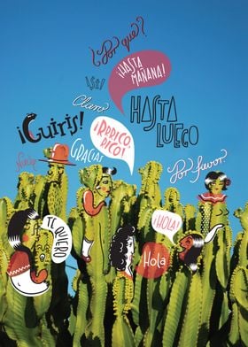 Spanish cactus, Spanish words, Spanish people and blue  ... 