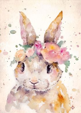 "Little Bunny"Water Colour Art