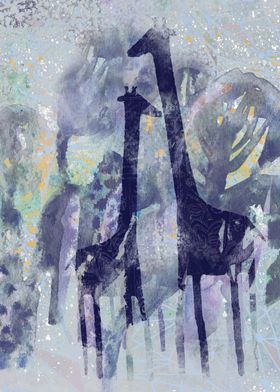 Giraffes and trees