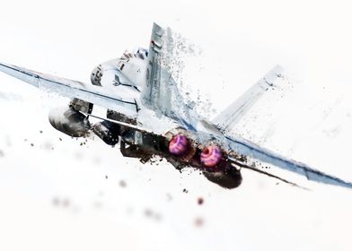 Abstract Shatter image of a F18 Super Hornet