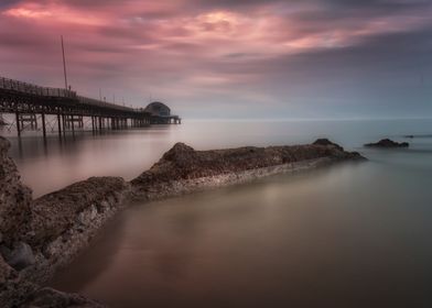 Mumbles lighthouse, sunset, Mumbles, lighthouse, sweepi ... 