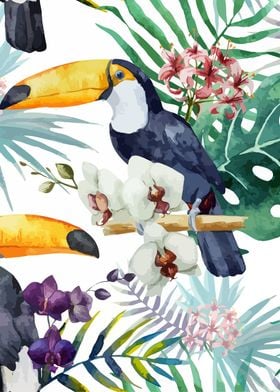 Tropical Bird Pattern 04