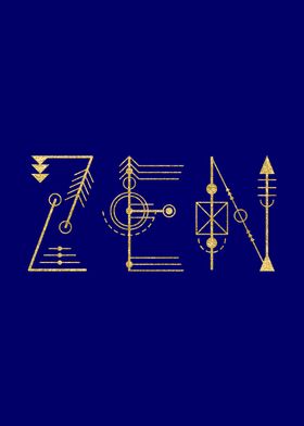 Zen written in golden sacred geometry letters. Zen is a ... 