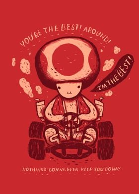 an exclusive you're the best! toad mario kart print. th ... 