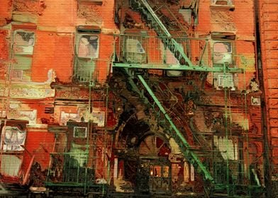 this is an illustration of a tenement building in New Y ... 