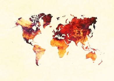 World map red