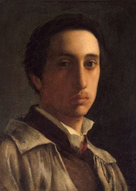 Edgar Degas - Self-Portrait, ca. 1855–56, oil on paper; ... 